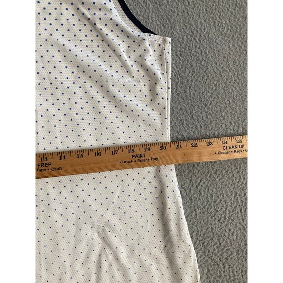Nike Golf Tank Top XL Dri Fit Sleeveless Polo Shirt Polka Dot White Athletic - Picture 12 of 16